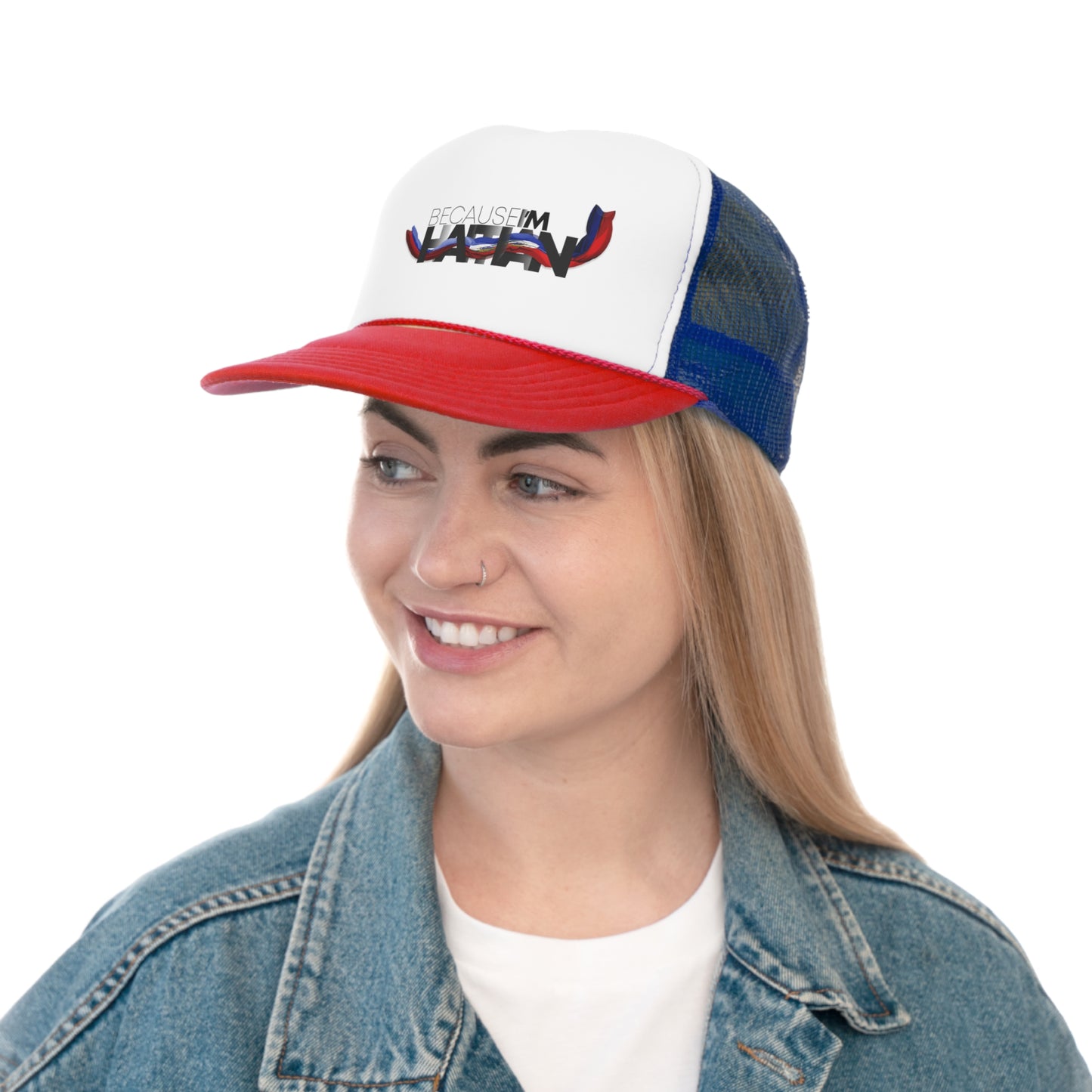 Because I'm Haitian Trucker Caps (White)